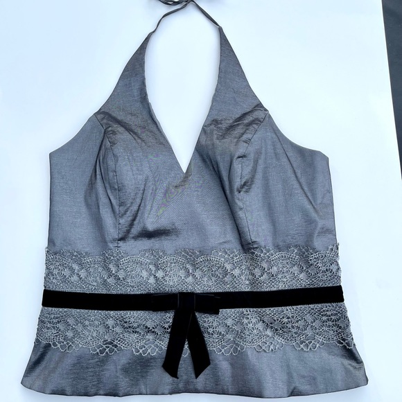 Gorgeous! 😍 Cachet silver corset look formal halter top - size 16 - Picture 2 of 6